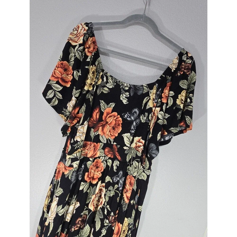 Torrid Tiered Maxi Dress Flutter Sleeve Floral Plus Size 2 2x Boho NWT BM - Picture 6 of 9